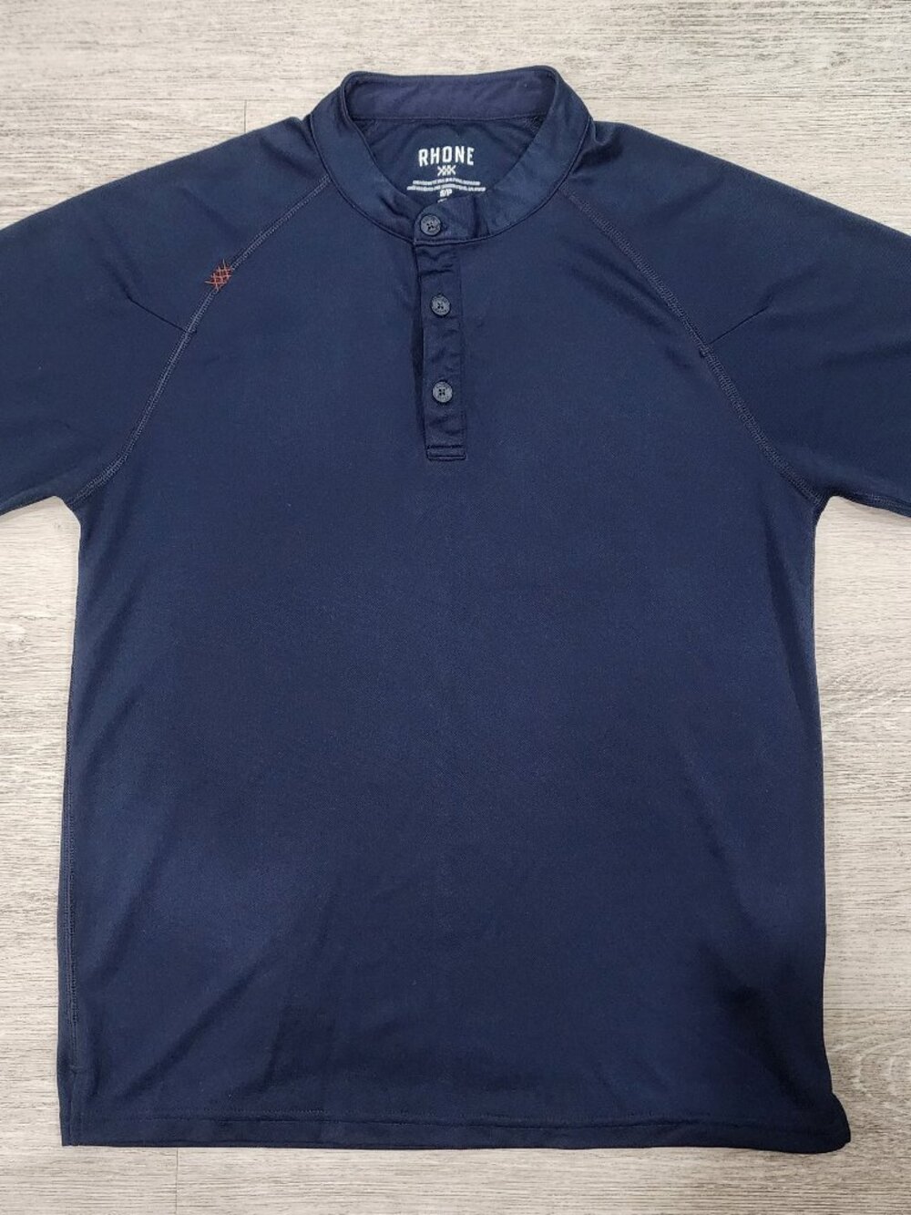 Rhone Henley Raglan Short Sleeve Shirt Men's Small Blue Stretch Performance Golf